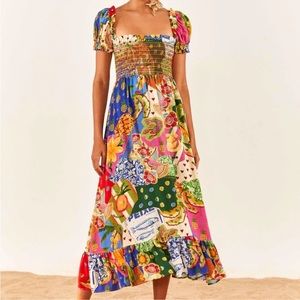 NWT Farm Rio Mixed MIDI Dress